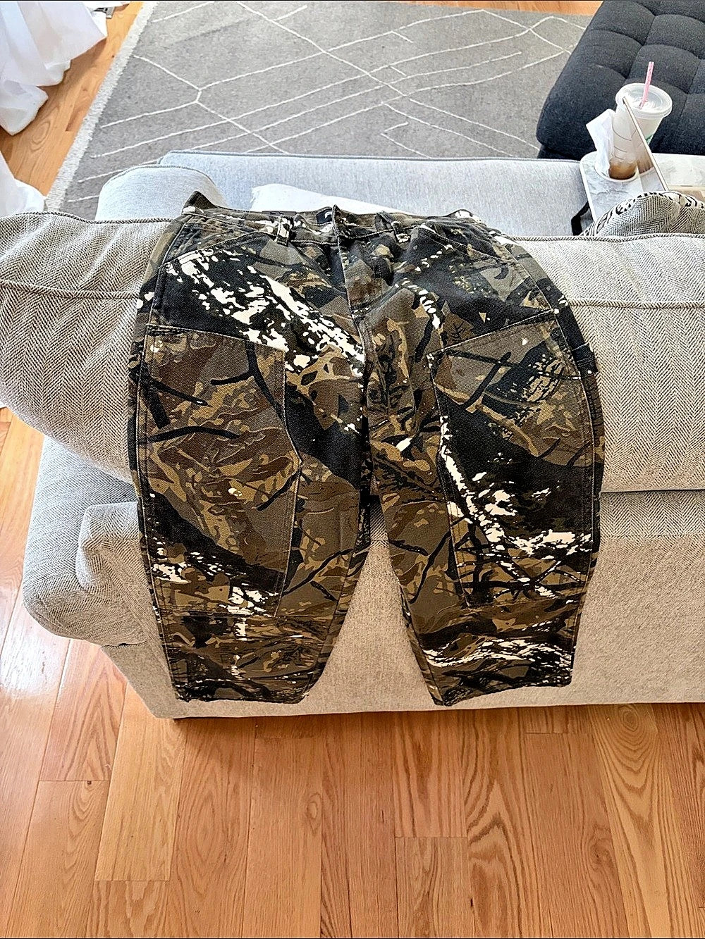 RSQ Straight Camo Utility Carpenter Pants Big Boys Jeans Waist 12